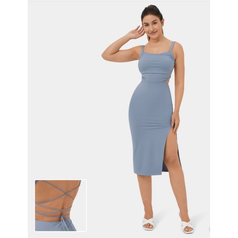 Elegant Blue Sleeveless Dress